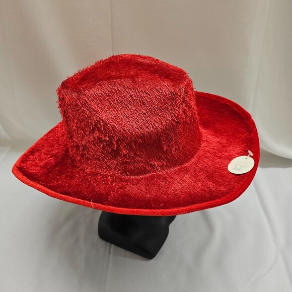 Red Fuzzy Cowboy Hat - Picture 2 of 2